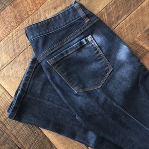 Loft modern flare dark wash jeans